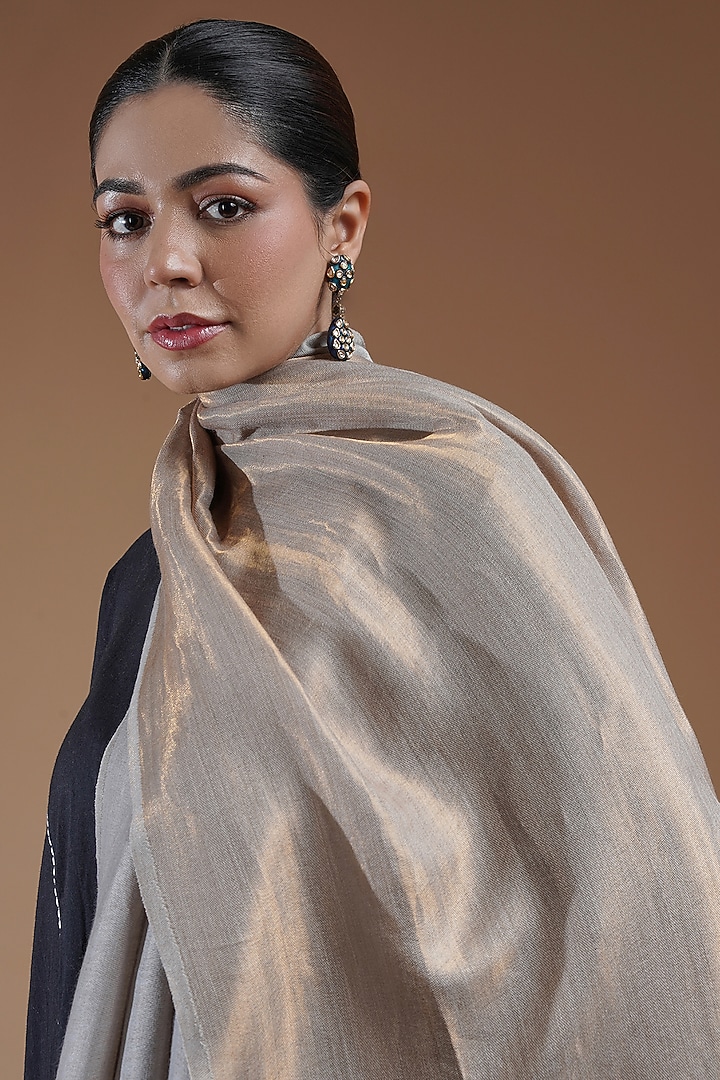 Powder Blue Fine Count Wool Stole by Shaza at Pernia's Pop Up Shop