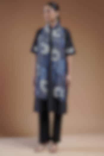 Multi-Colored Wool Blend Abstract Floral Printed Stole by Shaza at Pernia's Pop Up Shop