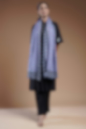 Multi-Colored Wool Blend Abstract Printed Stole by Shaza at Pernia's Pop Up Shop