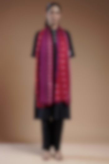 Multi-Colored Wool Blend Abstract Printed Stole by Shaza at Pernia's Pop Up Shop