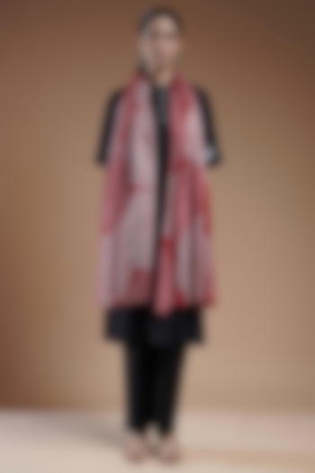 Multi-Colored Wool Blend Abstract Printed Stole by Shaza at Pernia's Pop Up Shop