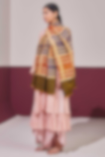 Multi-Colored Handloom Pashmina Self Weaved Ikat Shawl by Shaza