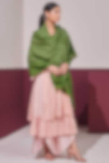 Green Handloom Pashmina Woven Shawl by Shaza