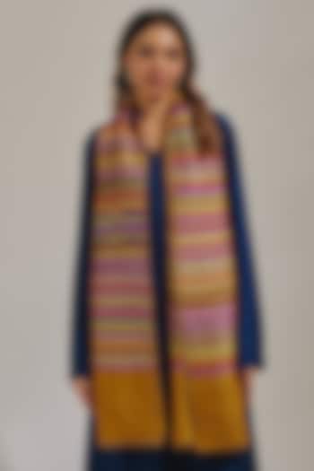 Multi-Colored Handloom Pashmina Ikat Stole by Shaza at Pernia's Pop Up Shop