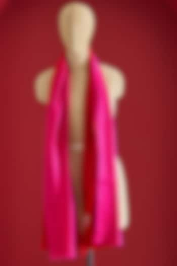 Red & Pink Fine Cashmere Ombre-Dyed Stole by Shaza at Pernia's Pop Up Shop