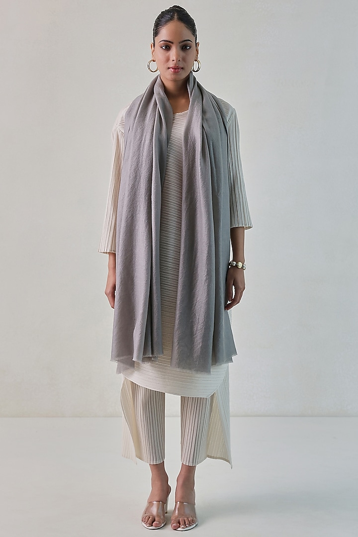 Grey Cashmere Shawl by Shaza at Pernia's Pop Up Shop