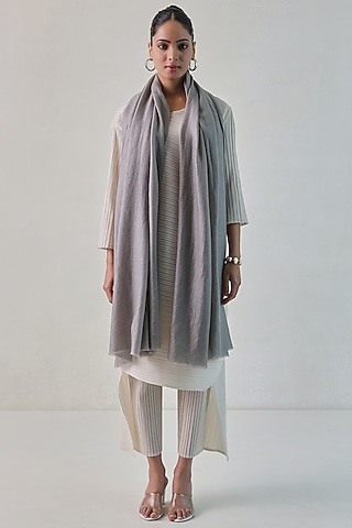 Grey Cashmere Shawl by Shaza