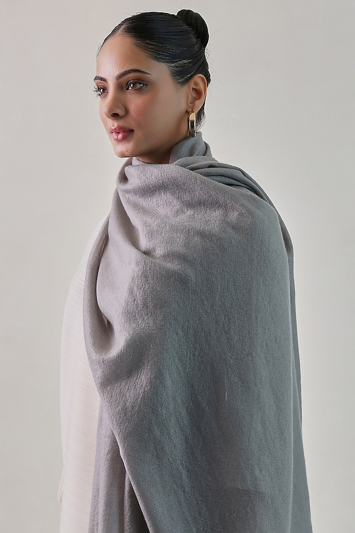 Grey Cashmere Shawl by Shaza at Pernia's Pop Up Shop