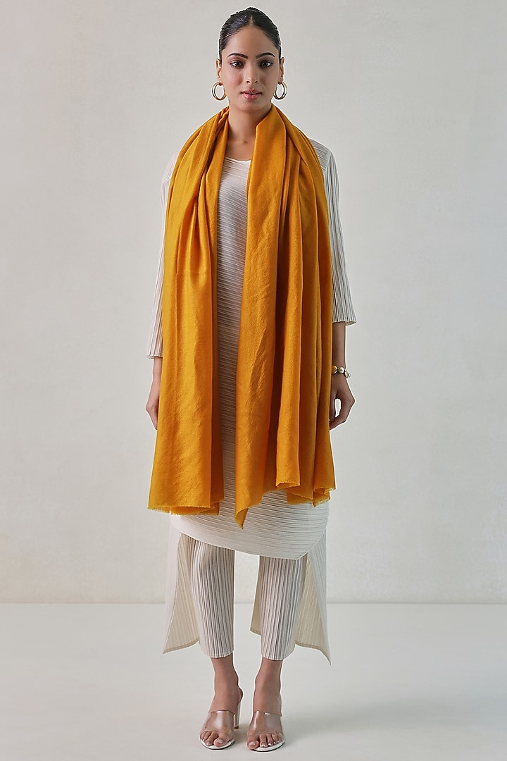 Mustard Cashmere Shawl by Shaza at Pernia's Pop Up Shop