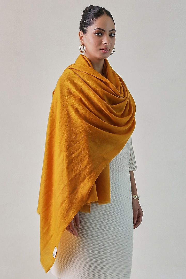 Mustard Cashmere Shawl by Shaza at Pernia's Pop Up Shop