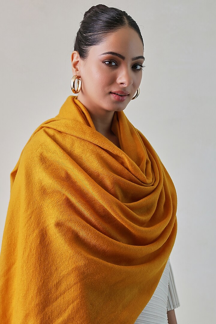 Mustard Cashmere Shawl by Shaza at Pernia's Pop Up Shop