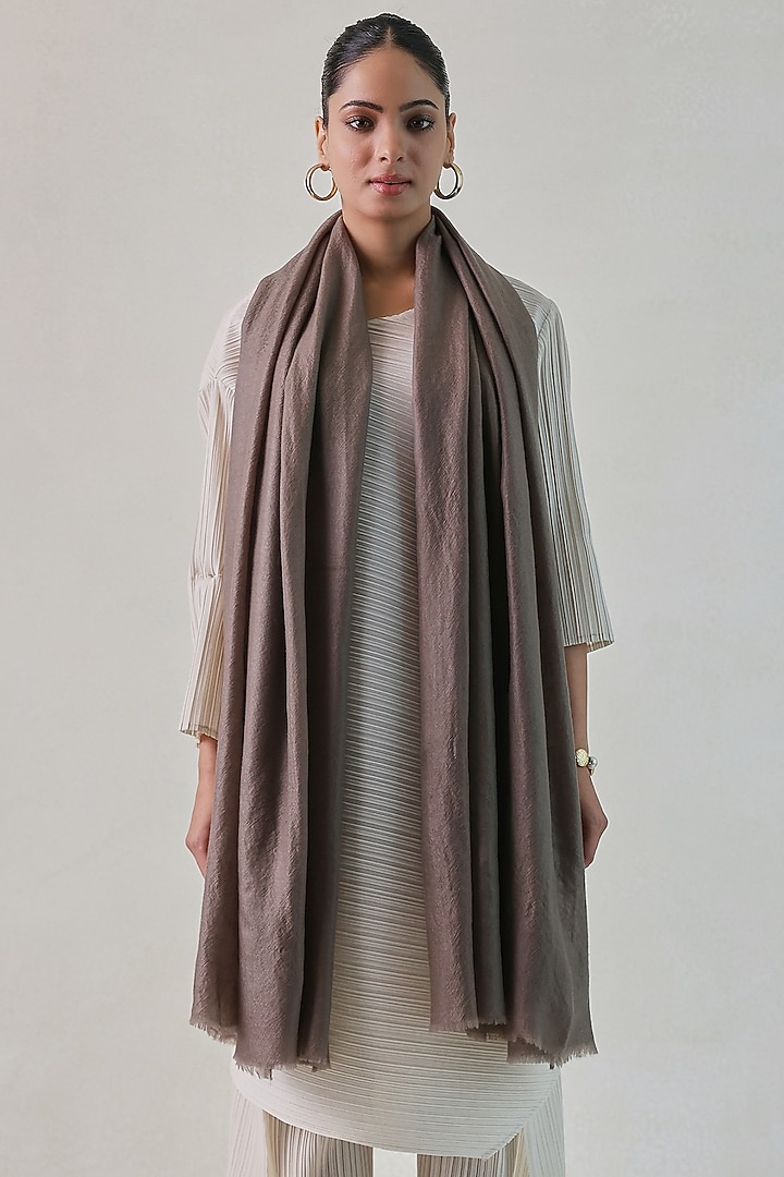 Grey Cashmere Shawl by Shaza at Pernia's Pop Up Shop