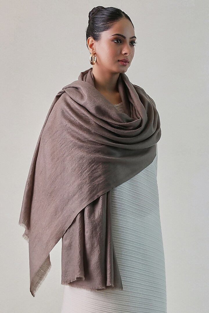 Grey Cashmere Shawl by Shaza at Pernia's Pop Up Shop