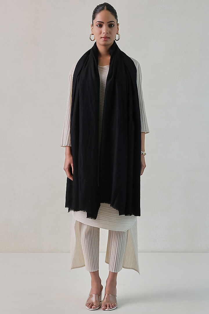 Black Cashmere Shawl by Shaza at Pernia's Pop Up Shop