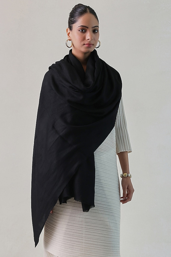 Black Cashmere Shawl by Shaza at Pernia's Pop Up Shop