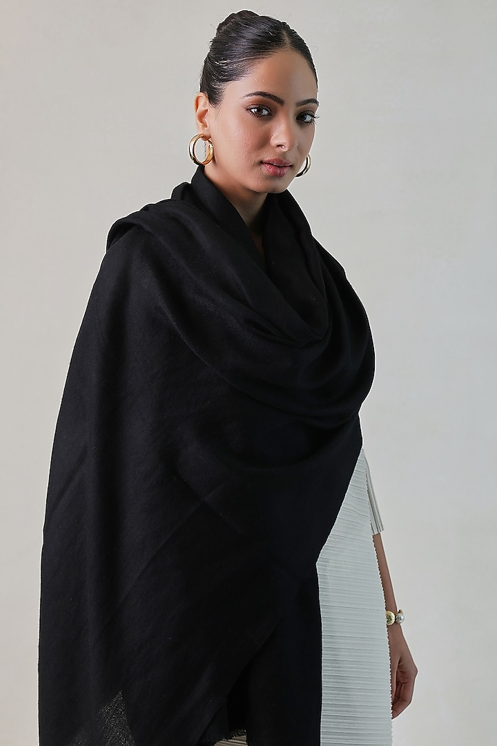 Black Cashmere Shawl by Shaza at Pernia's Pop Up Shop