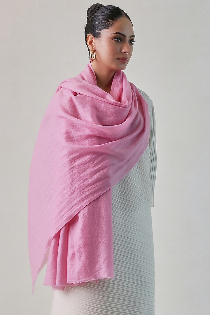 Baby Pink Cashmere Shawl by Shaza at Pernia's Pop Up Shop