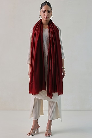 Maroon Cashmere Shawl by Shaza