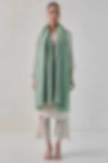 Sage Green Cashmere Shawl by Shaza at Pernia's Pop Up Shop