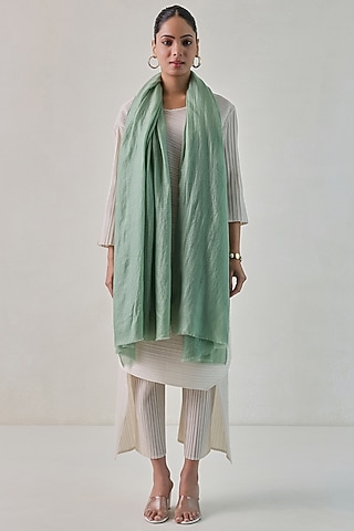 Sage Green Cashmere Shawl by Shaza