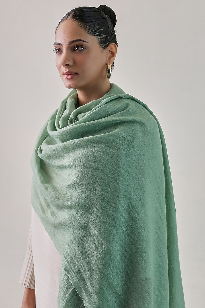 Sage Green Cashmere Shawl by Shaza at Pernia's Pop Up Shop