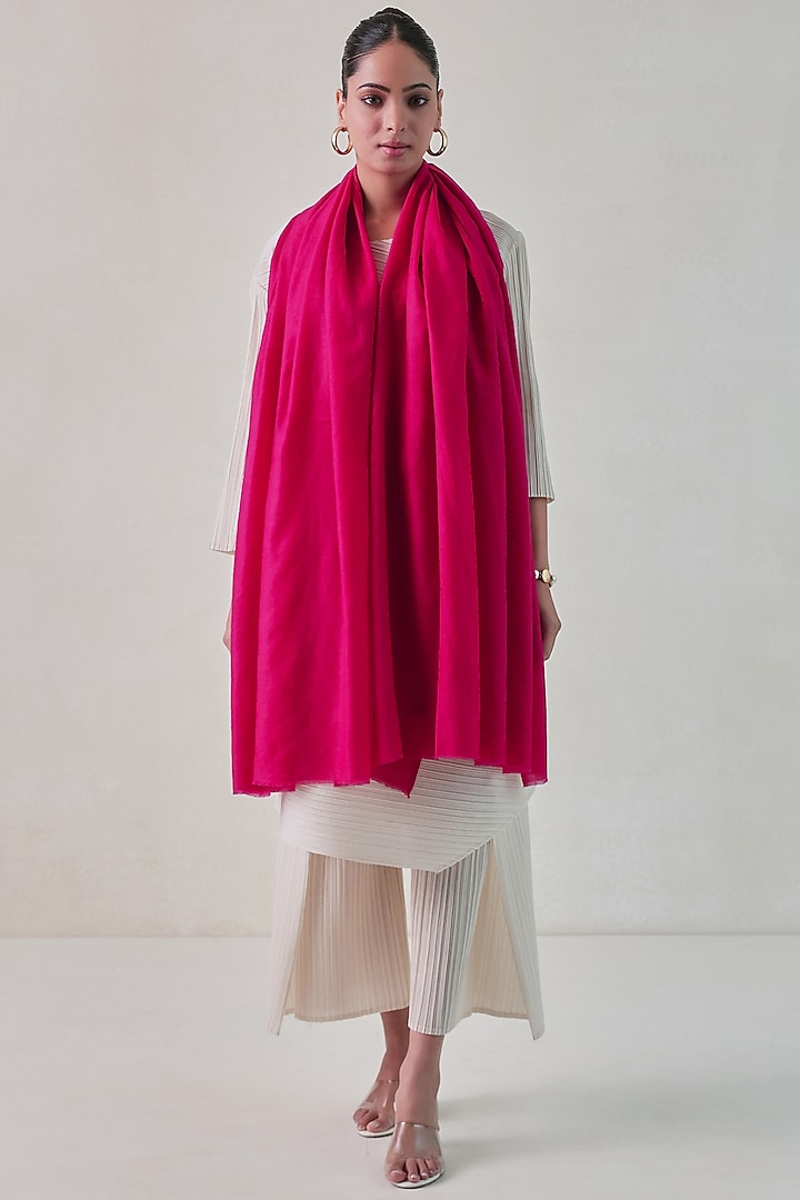 Hot Pink Cashmere Shawl by Shaza at Pernia's Pop Up Shop
