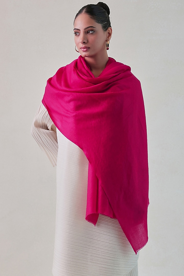 Hot Pink Cashmere Shawl by Shaza at Pernia's Pop Up Shop
