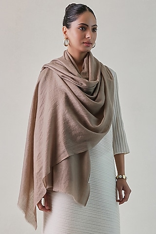 Walnut Brown Cashmere Shawl by Shaza