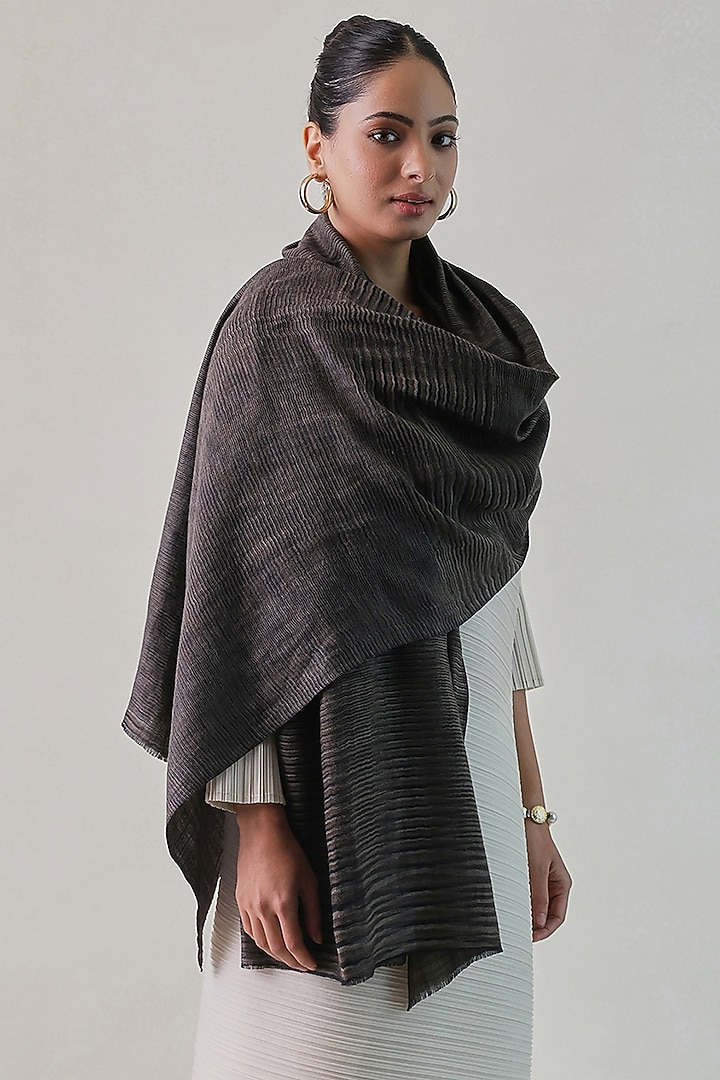 Black & Grey Pashmina Stole by Shaza at Pernia's Pop Up Shop