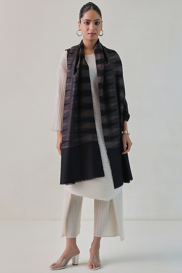 Black & Grey Pashmina Stole by Shaza at Pernia's Pop Up Shop
