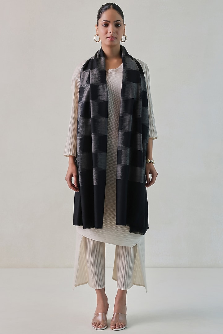 Black & Grey Pashmina Stole by Shaza at Pernia's Pop Up Shop