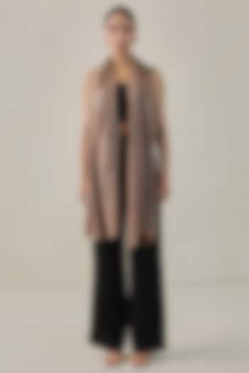 Latte Beige Fine Count Wool Hand Embellished Pashmina Stole by Shaza at Pernia's Pop Up Shop