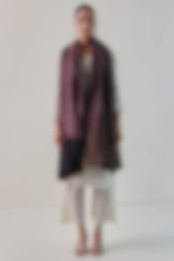 Black & Grey Pashmina Zari Striped Shawl by Shaza at Pernia's Pop Up Shop