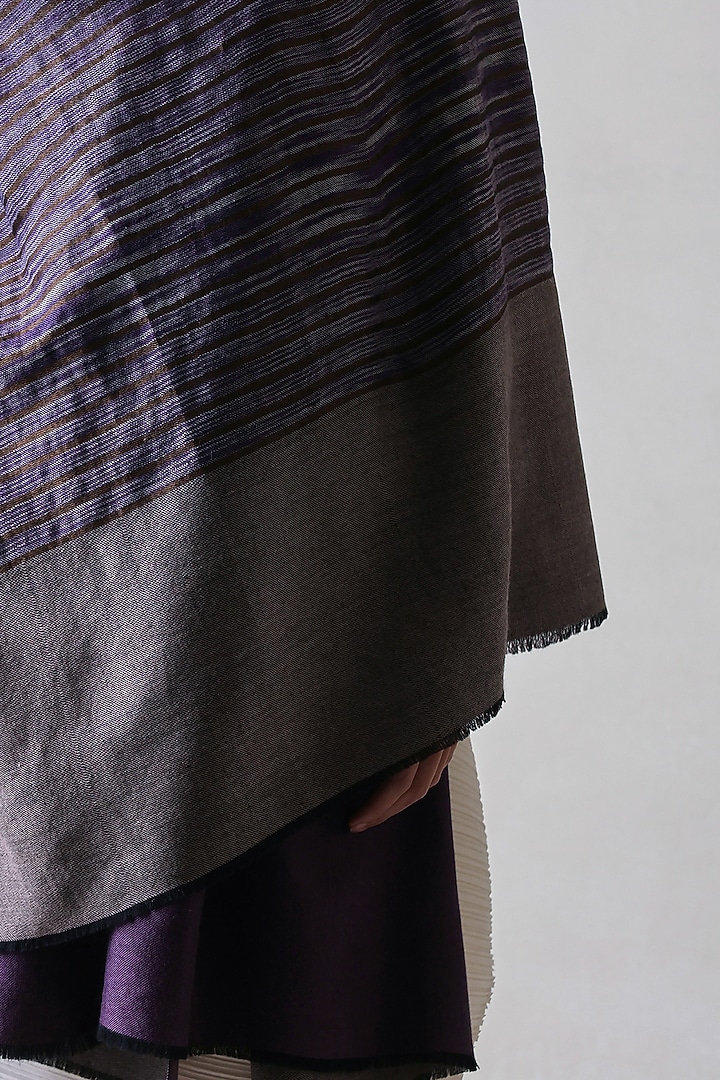 Blue Pashmina Zari Striped Shawl by Shaza at Pernia's Pop Up Shop
