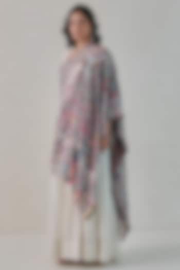 White Woolen Kani Weave Shawl by Shaza at Pernia's Pop Up Shop