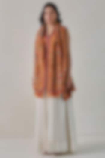 Mustard Woolen Kani Weave Shawl by Shaza at Pernia's Pop Up Shop