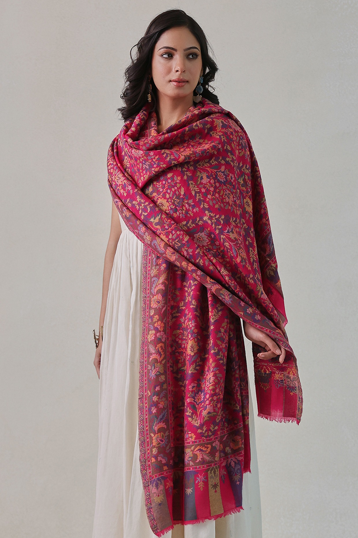 hot pink velvet shawl