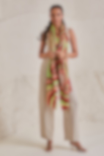 Multi-Colored Pashmina Handpainted Stole by Shaza at Pernia's Pop Up Shop