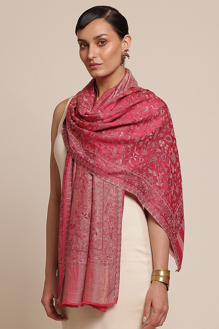 Multi-Colored Wool Floral Shawl by Shaza at Pernia's Pop Up Shop