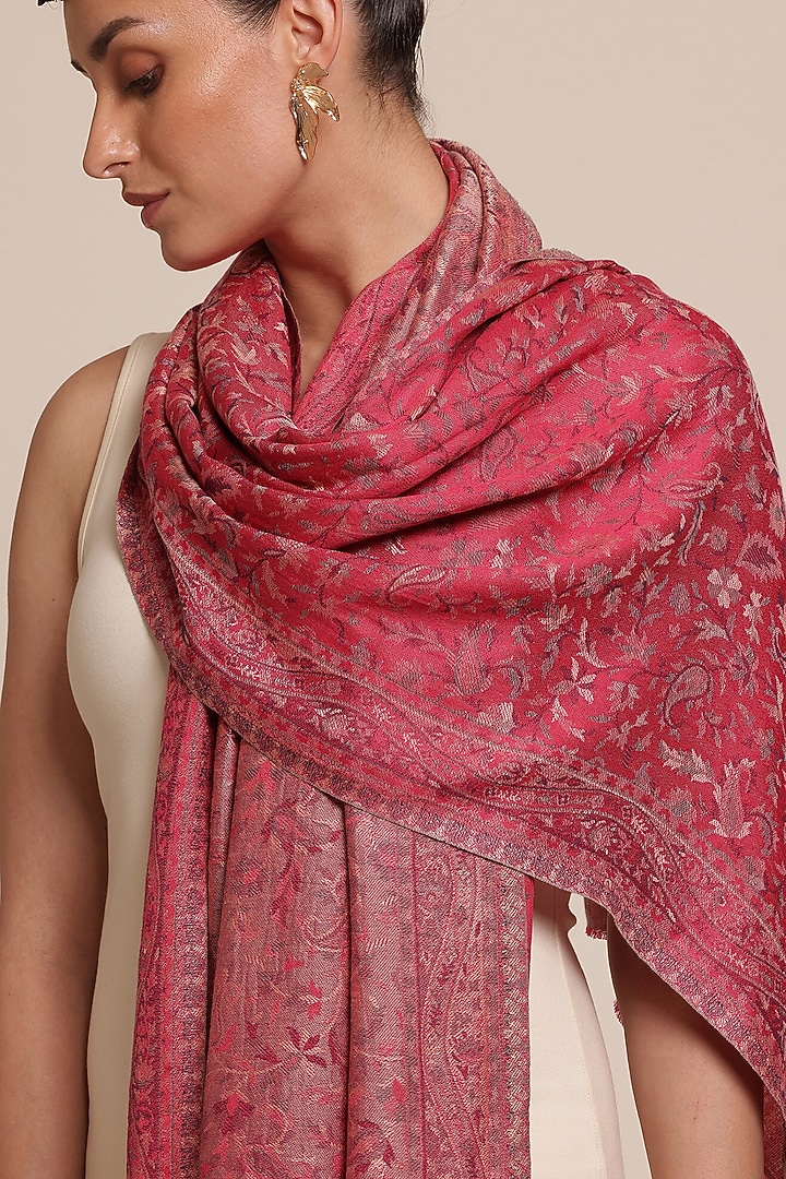 Multi-Colored Wool Floral Shawl by Shaza at Pernia's Pop Up Shop