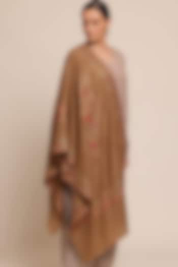 Beige Wool Shawl by Shaza at Pernia's Pop Up Shop
