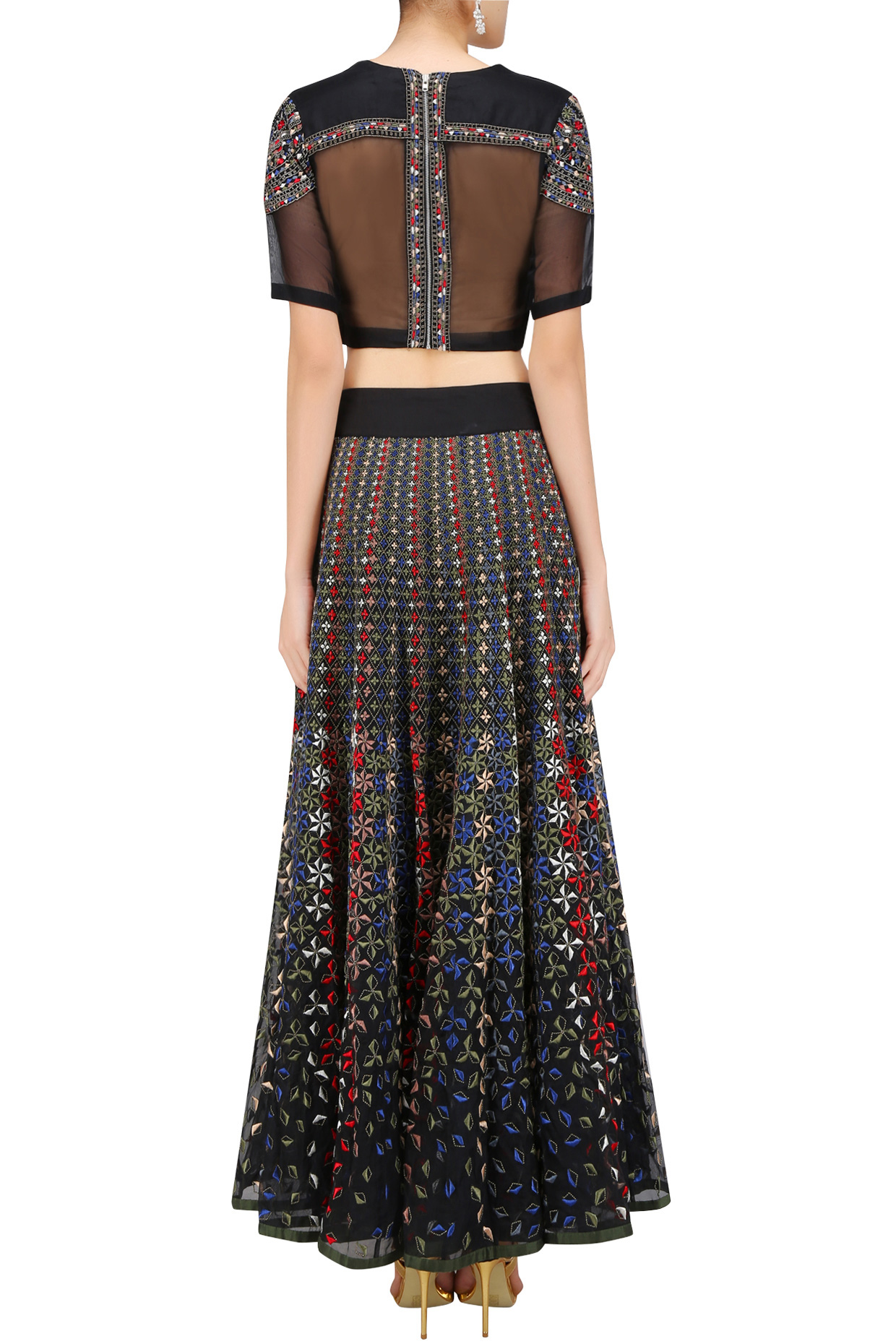 black skirt lehenga
