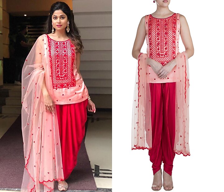 Peach Embroidered Kurta Set by Salian by Anushree at Pernia's Pop Up Shop