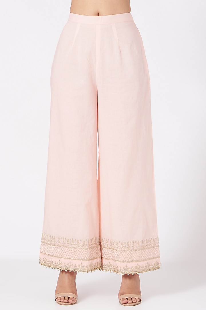 Blush Pink Princess-Cut Long Kurta Set by Sheetal Batra at Pernia's Pop Up Shop