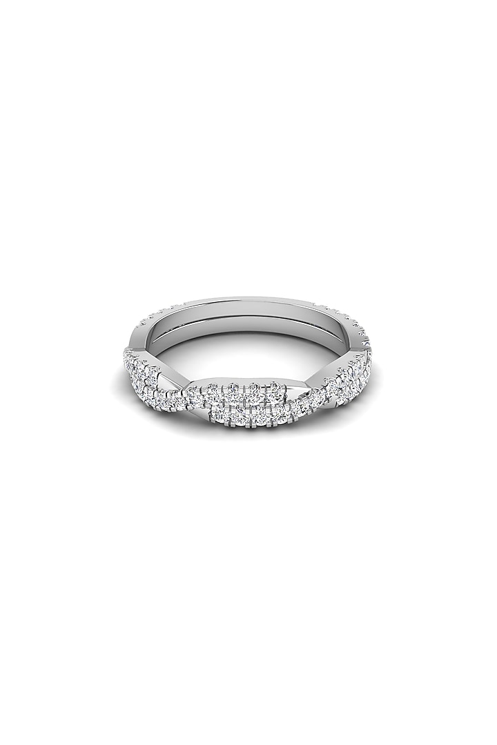 18kt White Gold Finish Diamond Twisted Ring by Shine Eternal at Pernia's Pop Up Shop