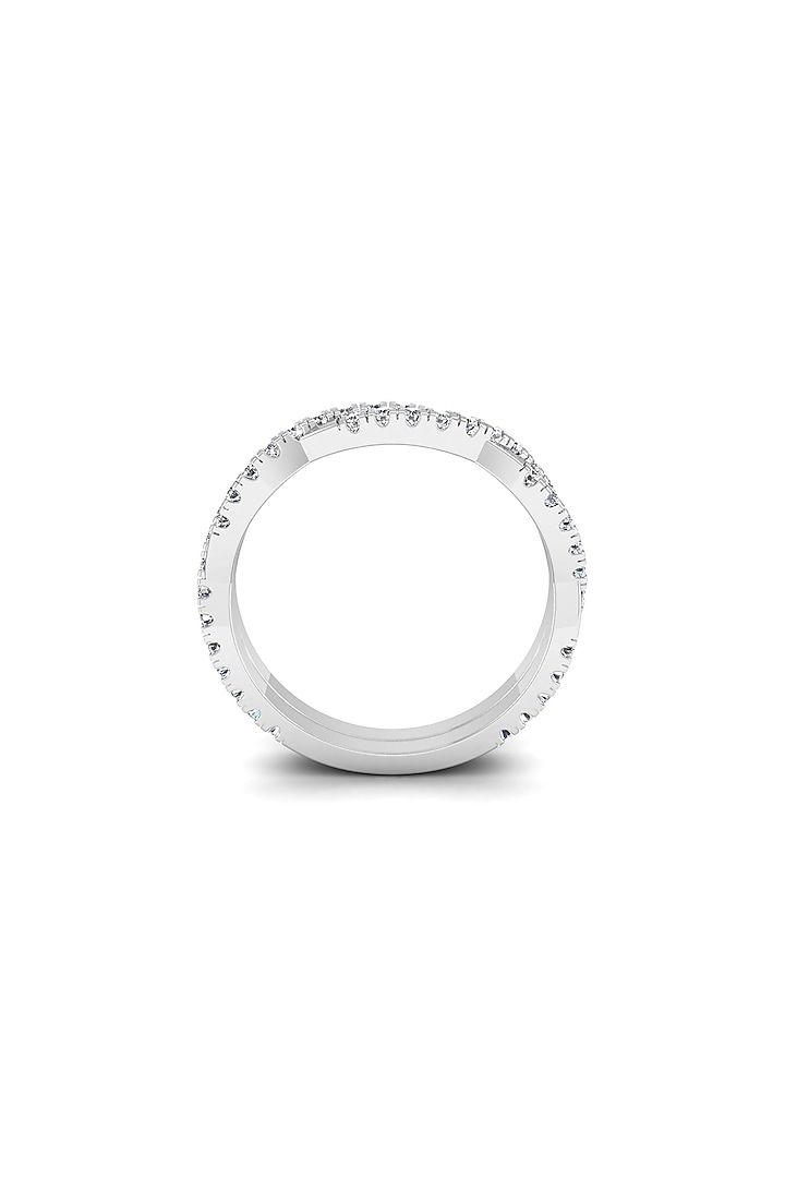 18kt White Gold Finish Diamond Twisted Ring by Shine Eternal at Pernia's Pop Up Shop