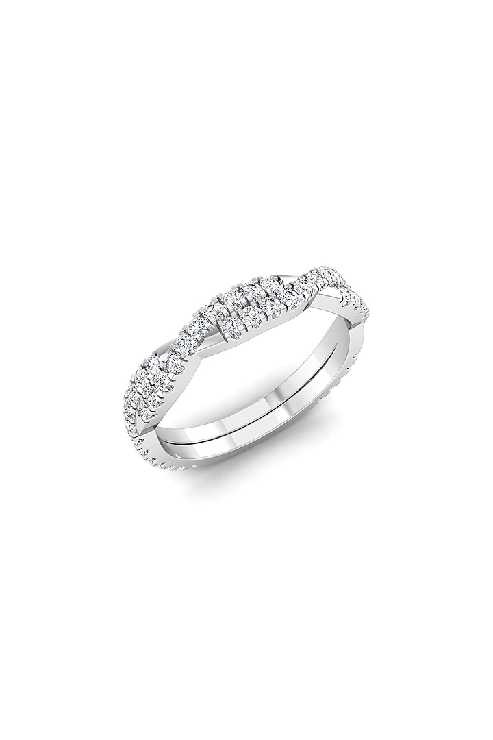 18kt White Gold Finish Diamond Twisted Ring by Shine Eternal at Pernia's Pop Up Shop