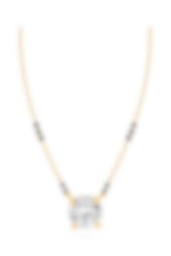18kt Yellow Gold Finish Solitaire Diamond Mangalsutra Necklace by Shine Eternal at Pernia's Pop Up Shop