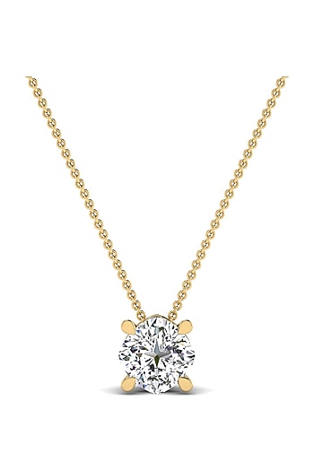 18kt Yellow Gold Finish Solitaire Diamond Pendant Necklace by Shine Eternal at Pernia's Pop Up Shop