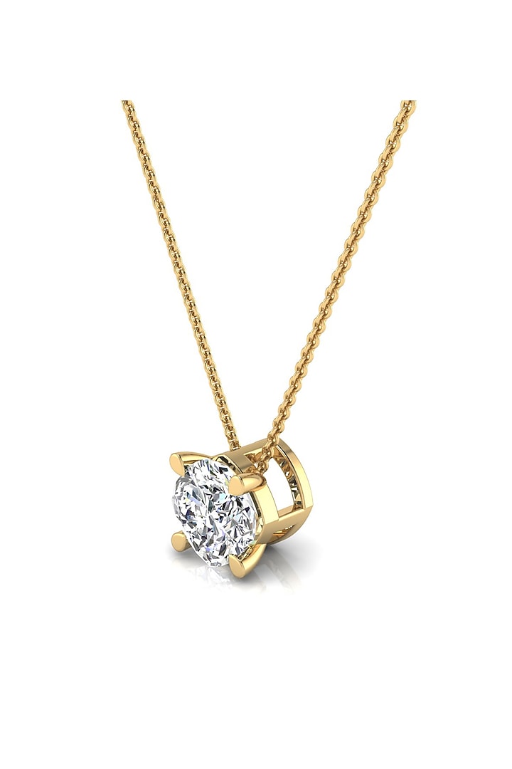18kt Yellow Gold Finish Solitaire Diamond Pendant Necklace by Shine Eternal at Pernia's Pop Up Shop